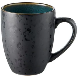 Bitz Becher Becher mit Henkel matt black / shiny green 0,3 l, Steinzeug, Becher 30 cl Steinzeug Schwarz/Grün schwarz
