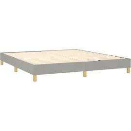 vidaXL Boxspringbett mit Matratze & LED Hellgrau 160x200 cm Stoff
