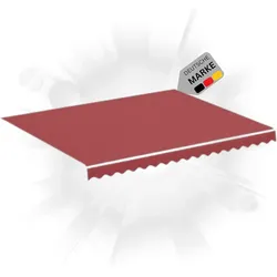 DELUKE® Markisenbespannung Markisenstoff Wasserabweisend Reißfest Rot, für 400x350cm Rahmen Markise mit Volant Markisen Ersatzstoff Markisentuch