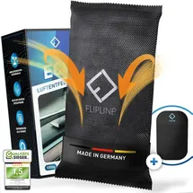 FlipLine Auto 1kg [Made in Germany] +ANTI-RUTSCH-PAD wiederverwendbarer Auto Entfeuchter (40% Absorption) gegen beschlagene Autoscheiben - Schwarz