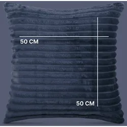 Bestlivings Kissenhülle 50x50cm ( Mitternachtsblau ) Cord Optik - Kuschelig weicher Bezug mit Reißverschluss - Kissen - Öko Tex - Sofakissen, Dekokissen