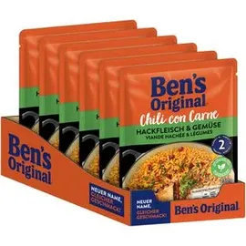 Bens-Original Fertiggericht Chili con Carne, Hackfleisch und Gemüse, je 250g, 6 Stück