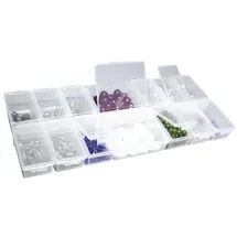 Rayher Multi-Sortierbox 24 x 11 x 2,8 cm 14-tlg. Weiß/Mehrfarbig