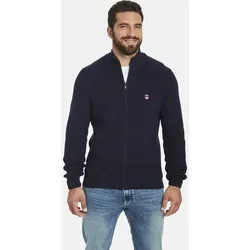 Strickjacke JAN VANDERSTORM "Strickjacke NORANDER", Herren, Gr. XXL, blau (dunkelblau), Obermaterial: 100% Baumwolle CO., Strickjacken Strickjacke