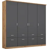 Rauch Bremen 181 x 199 x 58 cm grau/Eiche Artisan Nachbildung