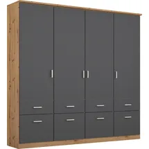 Rauch Bremen 181 x 199 x 58 cm grau/Eiche Artisan Nachbildung