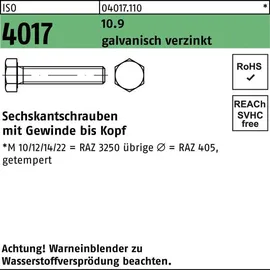 Bufab Sechskantschraube ISO 4017 VG M30 x 80 10,9 galvanisch verzinkt 1 Stück