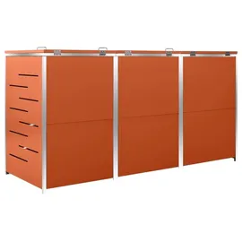 vidaXL Mülltonnenbox für 3 Tonnen 207 x 77,5 x 115 cm orange