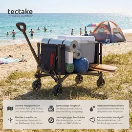 Tectake Bollerwagen faltbar schwarz