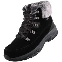 SKECHERS Trego Worries Wanderstiefel - Black Suede / Duraleather / Faux Fur - EU 39