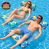 Wasserhängematte für Pool 4-in-1 aufblasbar für Erwachsene mit Netz