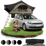 Juskys Autodachzelt Lago 120 x 210 cm Schwarz / Khaki
