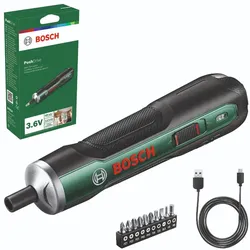 Bosch Akku-Schrauber PushDrive, 10x Standard-Schrauberbits - 06039C6002