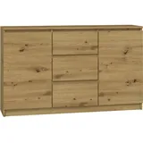 Top e shop Topeshop 2D3S ARTISAN, Eiche, 3 Schublade(n), Partikelbord, Einfarbig, Modern, Partikelbord - Braun