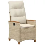 vidaXL Verstellbarer Gartenstuhl 64 x 57,5 x 112 cm beige/Creme 1 St.