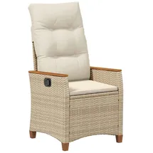 vidaXL Verstellbarer Gartenstuhl 64 x 57,5 x 112 cm beige/Creme 1 St.