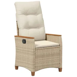 vidaXL Verstellbarer Gartenstuhl 64 x 57,5 x 112 cm beige/Creme 1 St.