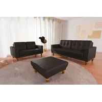 2-Sitzer SIT & MORE "Orient 5", braun (dunkelbraun), B:165cm H:90cm T:97cm, 100% Polyuretan, Sofas, Rückenkissen mit Strass-Stein, goldfarbene Applikationen
