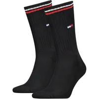 Tommy Hilfiger Unisex Sportsocken, Multipack - UNI Iconic Sock, Tennissocken Schwarz 43-46