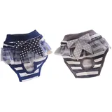 Oyccen 2 Stück Hund Unterwäsche Hygiene Windel Weibliche Haustier Sanitär Höschen Waschbare Windeln für Kleine Hunde Welpen