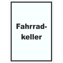Fahrradkeller Schild mit Text Rad Bike hochkant A3 (297x420mm)