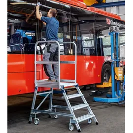 ZARGES Podesttreppe fahrbar einseitig 5 Stufen