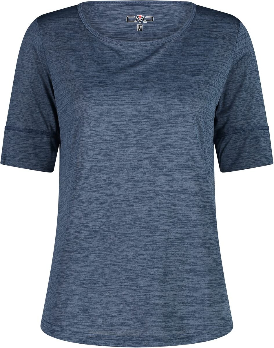 CMP - Leichtes Melange-Jersey-T-Shirt für Damen, Blaue Mel., D42
