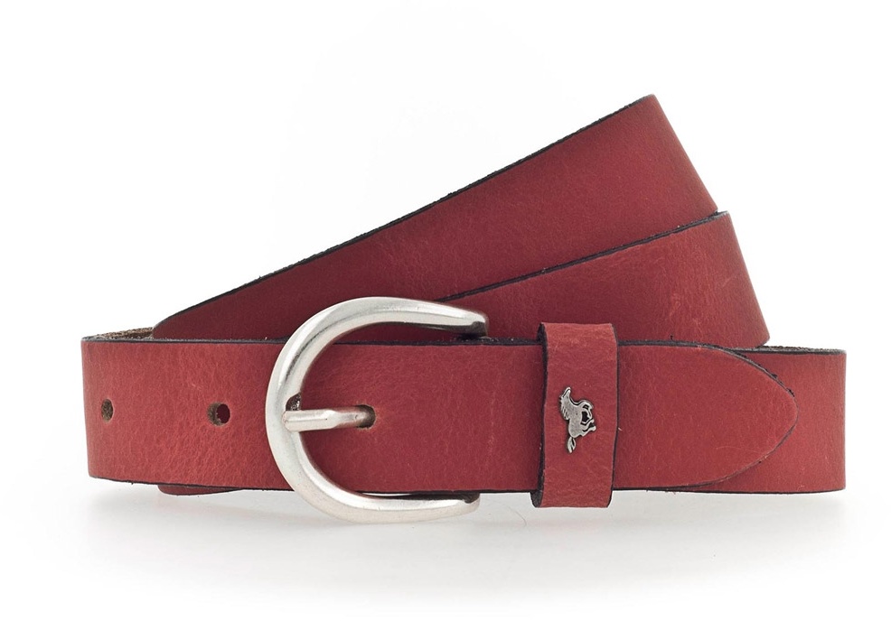 Mustang Ledergürtel in stilvollen rot und abgerundeter Schließe-105