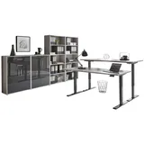 BMG Möbel Büromöbel-Set, e-Office Edition Set 21, Schreibtisch höhenverstellbar