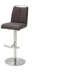 MCA Furniture Barstuhl Giulia I - Leder Braun - Edelstahl