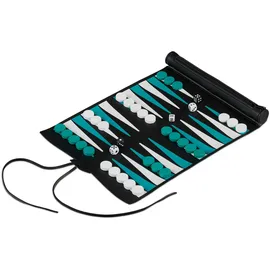 Relaxdays Backgammon, zum Aufrollen,