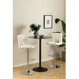 Actona 2er-Set Actona Barhocker Sylvia Lederoptik Weiß