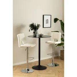 Actona 2er-Set Actona Barhocker Sylvia Lederoptik Weiß