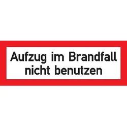 FORMAT Brandsch Schild Alu Aufzug Brandf.148x52mm