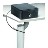 ARREGUI Private C9467 Geldkassette mit Sicherungskabel aus Stahl und Schlüsselschloss | Geldkasstte mit Schlüssel | Geldbox mit Kabel | Abschließbare Kasse | 15 cm breit | schwarz