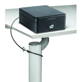 ARREGUI Private C9467 Geldkassette mit Sicherungskabel aus Stahl und Schlüsselschloss | Geldkasstte mit Schlüssel | Geldbox mit Kabel | Abschließbare Kasse | 15 cm breit | schwarz
