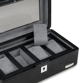 Windrose Uhrenkoffer Tempora für 4 Uhren 26,5 cm Schwarz