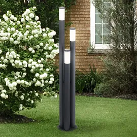 ETC Shop Säulenleuchte Edelstahl 170 cm E27 3er Set anthrazit
