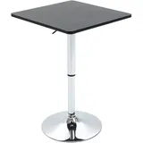 Homcom Bartisch Höhenverstellbar Stehtisch mit Drehbar Tischplatte, für Wohnzimmer, Esszimmer, Schwarz, 60 x 60 x 69-93 cm