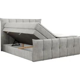 MKS King Boxspringbett 180 x 200 cm H4 Hellgrau