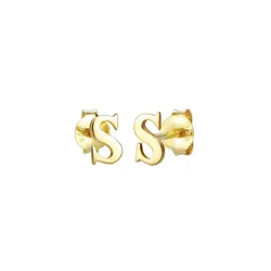 Elli Stecker Buchstabe S Initialen Minimal 925 Silber Ohrringe   Damen 