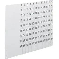 Hager ZZ90C Beschriftungsbögen, univers Z, Nummerierung 1-108, DIN A4, 10 Stück