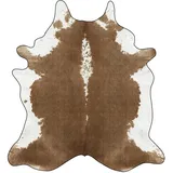 Enigmaire Kuhfell Teppich, Kunstfell, Teppich Aus Rindsleder, Realistisches Aussehen, Modisch Und VerschleißFest, Unregelmäßiges Muster, Geeignet Für Vor Den Kamin, 180*240cm, Braun