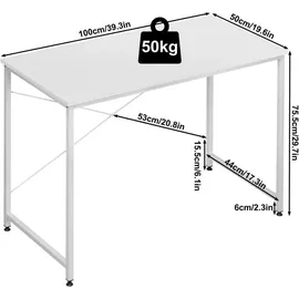 Woltu Eckschreibtisch Weiß