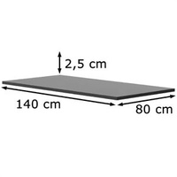 FlexiSpot Tischplatte PR1408-Black, rechteckig, 140 x 80cm, schwarz