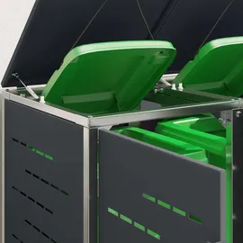 vidaXL Mülltonnenbox 138 x 77,5 x 112,5 cm anthrazit