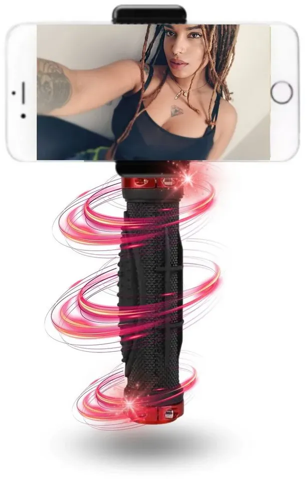 TronicXL Stabilizer Griff für Smartphone iPhone Selfie Stick Kamera Handgriff Selfiestick (Livestreaming, Sport) rot