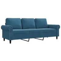 vidaXL 3-Sitzer-Sofa Blau 180 cm Samt