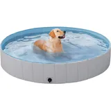 Yaheetech Hundepool Schwimmbad Hundeplanschbecken 100 cm/120 cm/140 cm/160 cm Hundebad Doggy Pool Haustierpool Katzenpool Wasserbad PVC-rutschfest mit Ablassventil