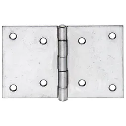 Alberts Scharnier mit vernietetem Edelstahlstift, Edelstahl, 20 Stück, 91 x 128 x 1,5 mm